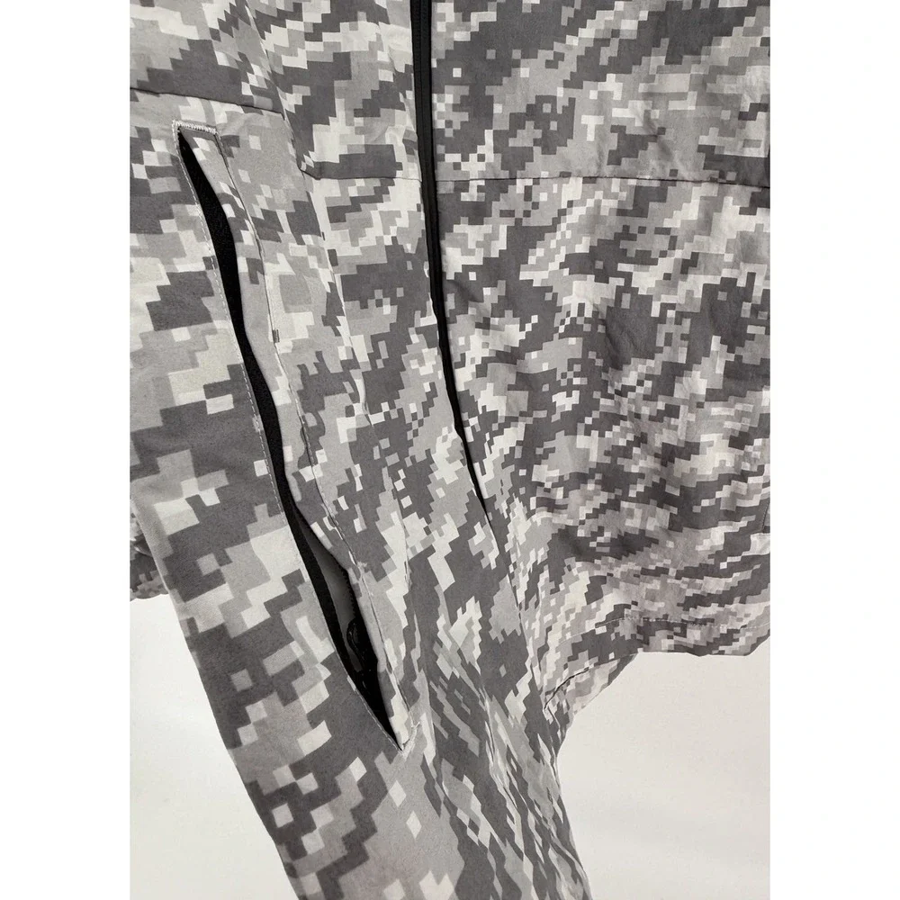 Adidas Mens ID Reflective Track Jacket Gray Digital Camouflage Full Zip Hooded S